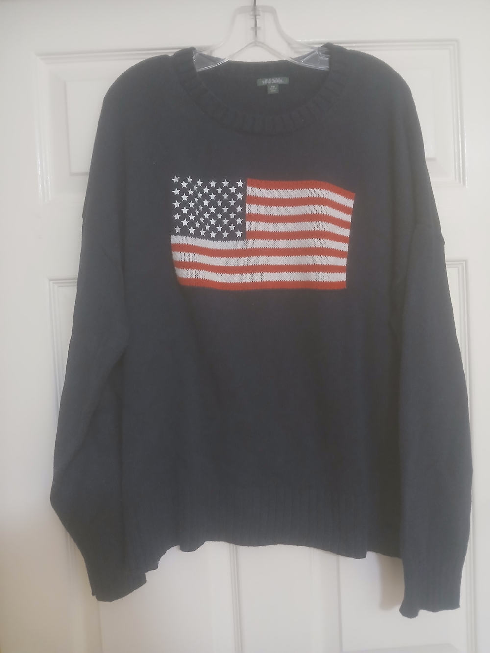 wild fable Navy Crewneck Sweater with American Flag Knit